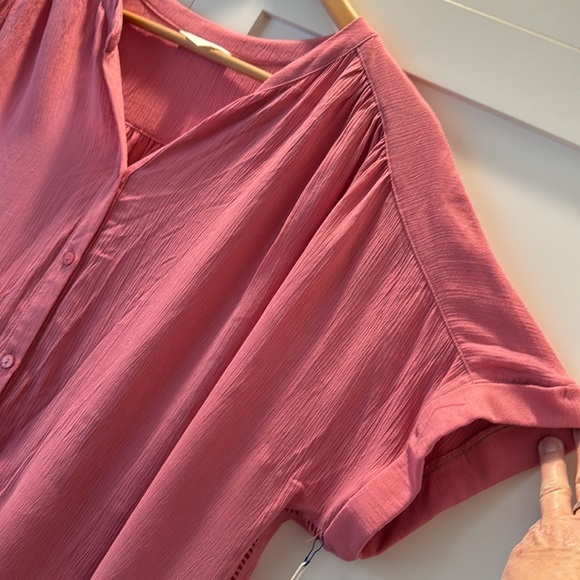Caslon Oversized Rayon Blouse Blush Size large NWT - Picture 4 of 10